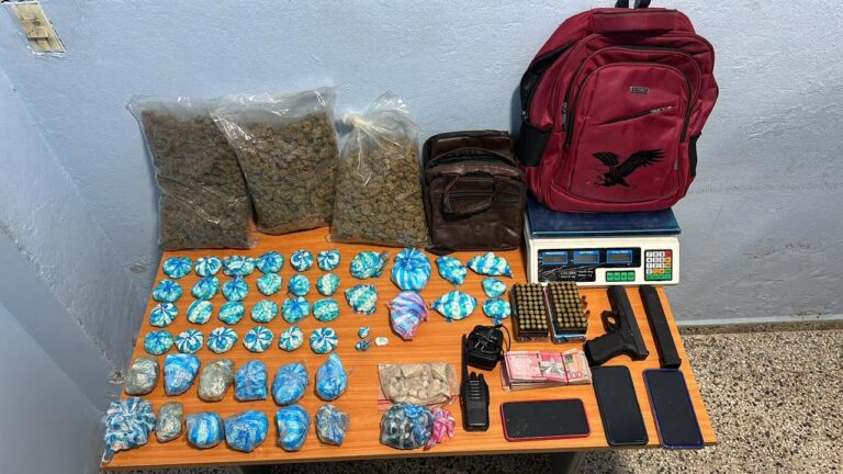 PN ocupa cientos de porciones de distintos tipos de presuntas drogas y arma de fuego en La Vega