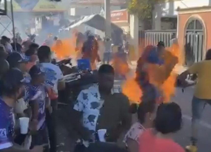 Varios niños quemados por fuegos artificiales en carnaval de Salcedo