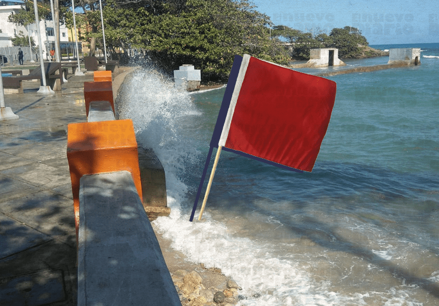 Bandera roja en playas de Puerto Plata