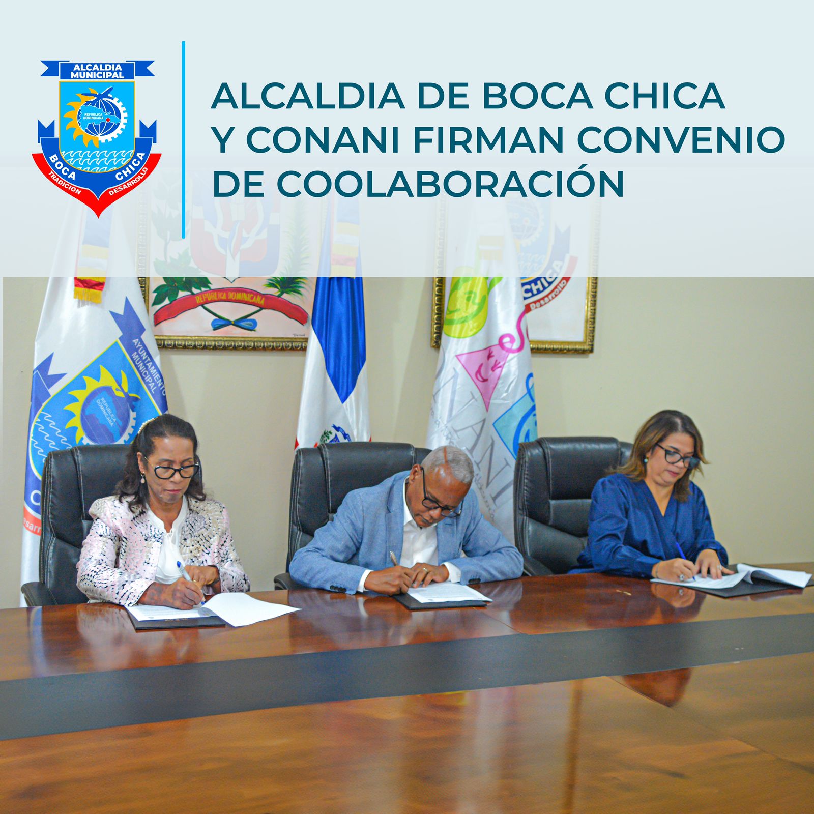 ALCALDÍA DE BOCA CHICA Y CONANI FIRMAN CONVENIO DE COLABORACIÓN